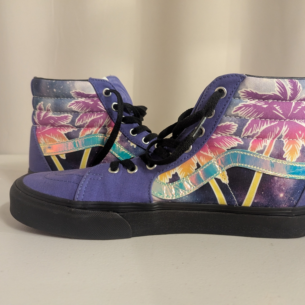 Vans Purple and Black High-Top Skate Shoes